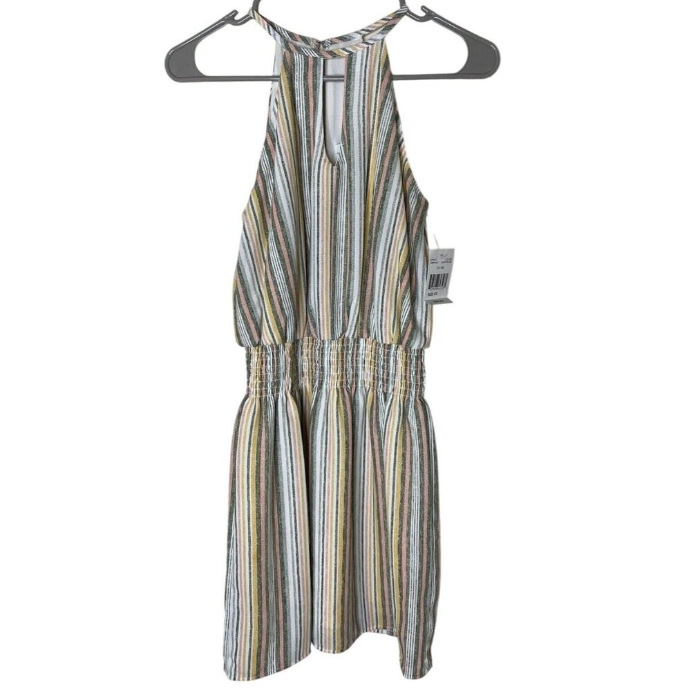 City Studio XS Halter Sundress • Multicolor Stripes • Vacation/Resort • NWT